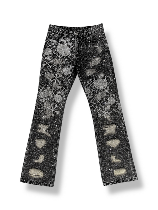 Laced in Skull Crystal Jeans